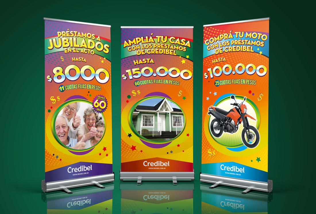 Diseño de banners para locales de Credibel.