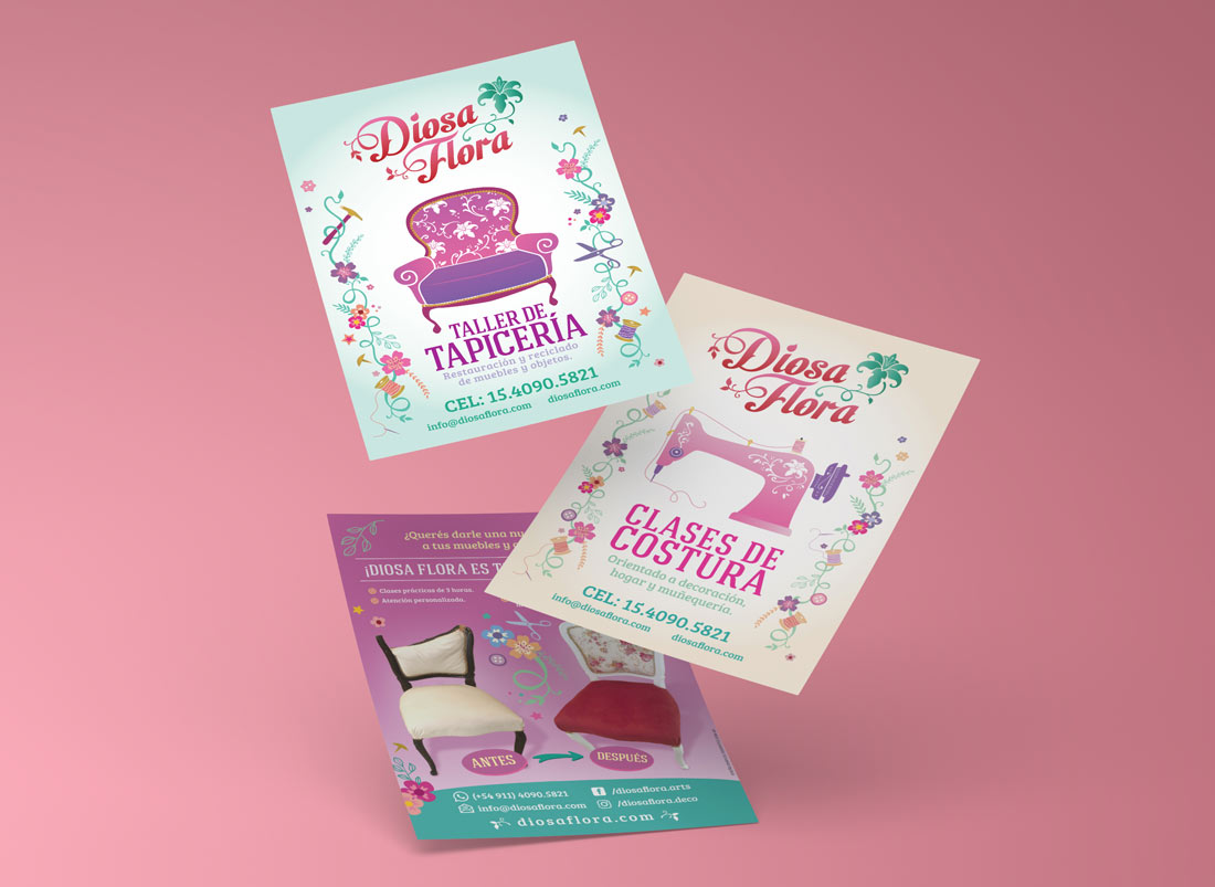 Diseño de folletos para Diosa Flora.