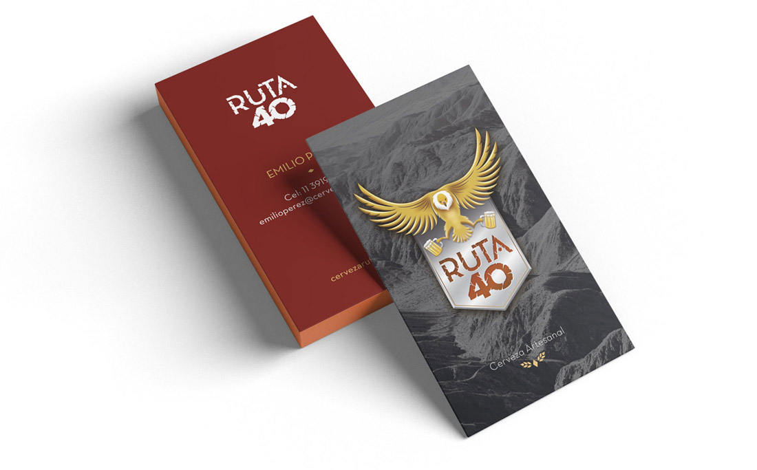 Diseño de tarjetas para Cerveza Ruta 40.