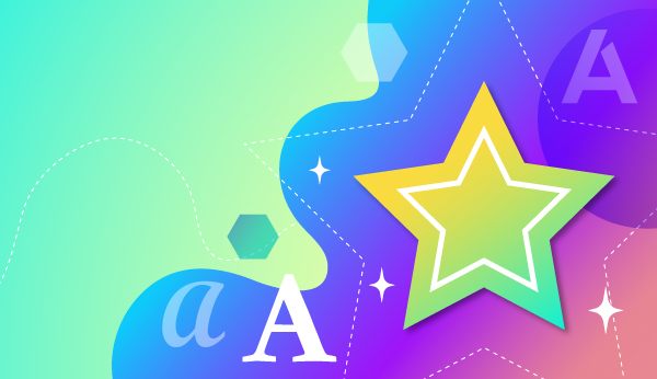 Estrella y tipografías.
