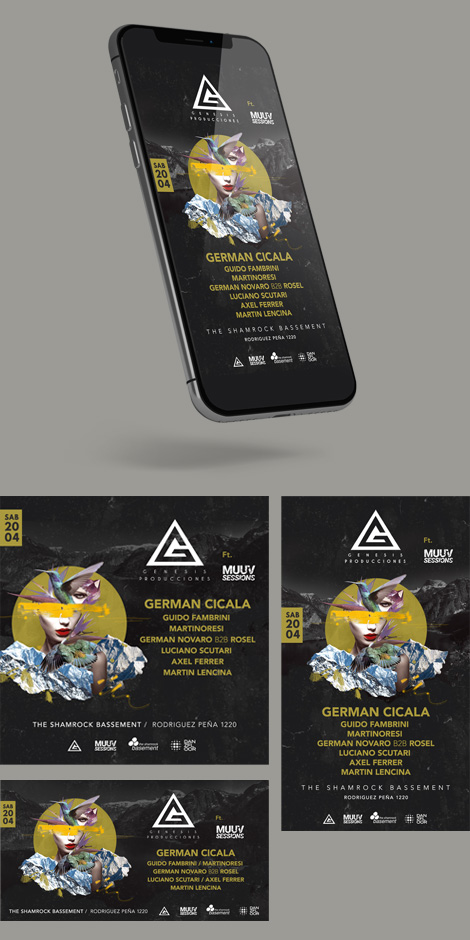 Adaptaciones de flyer de Genesis para redes sociales.