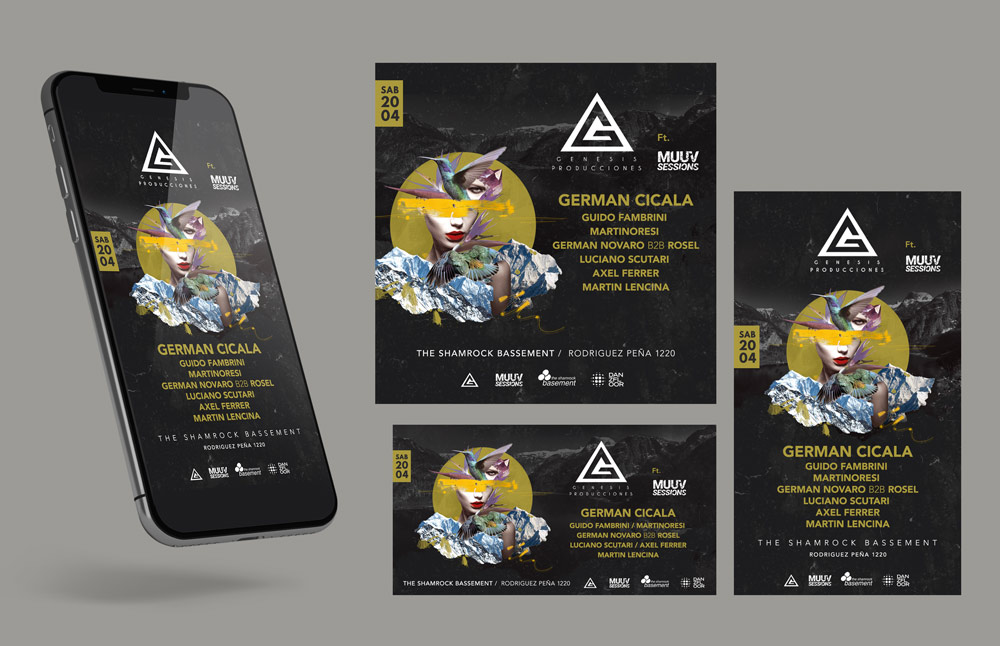 Adaptaciones de flyer de Genesis para redes sociales.