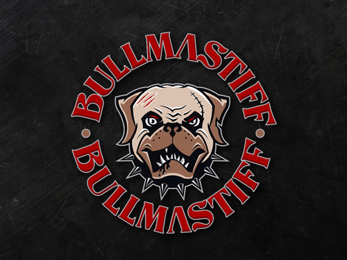 Diseño de logo e isotipo ilustrado para Bullmastiff.