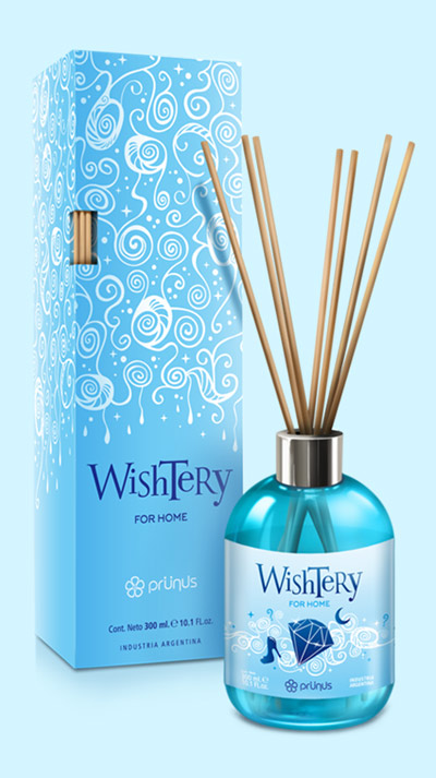 Diseño de etiqueta para fragancias Prunüs: Wishtery.