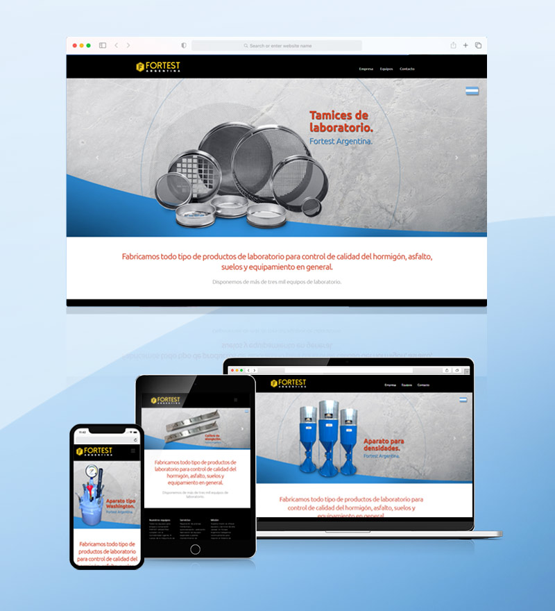 Diseño y programación de pagina web para Fortest Argentina.